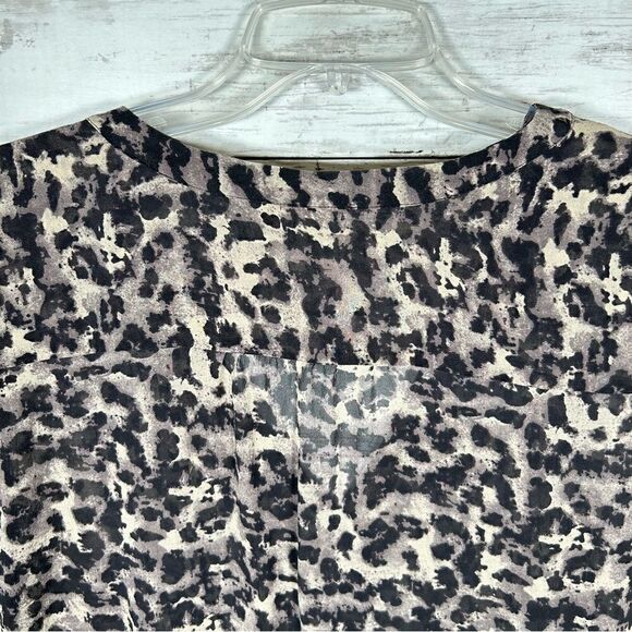 Kenneth Cole New York Silk Semi Sheer Pleated Front Camouflage Tunic XL - Picture 7 of 8